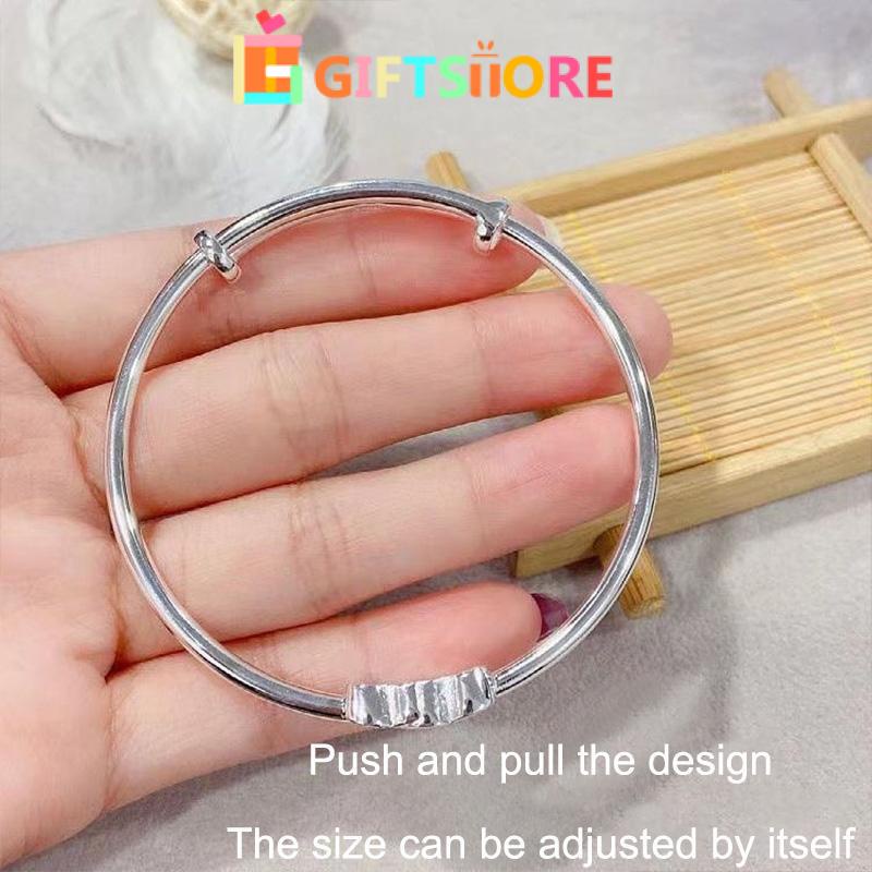 ✨COD Gelang cinta Korea Gelang ganda dorong-tarik disesuaikan desain Aksesoris Fashion Bangle-GS