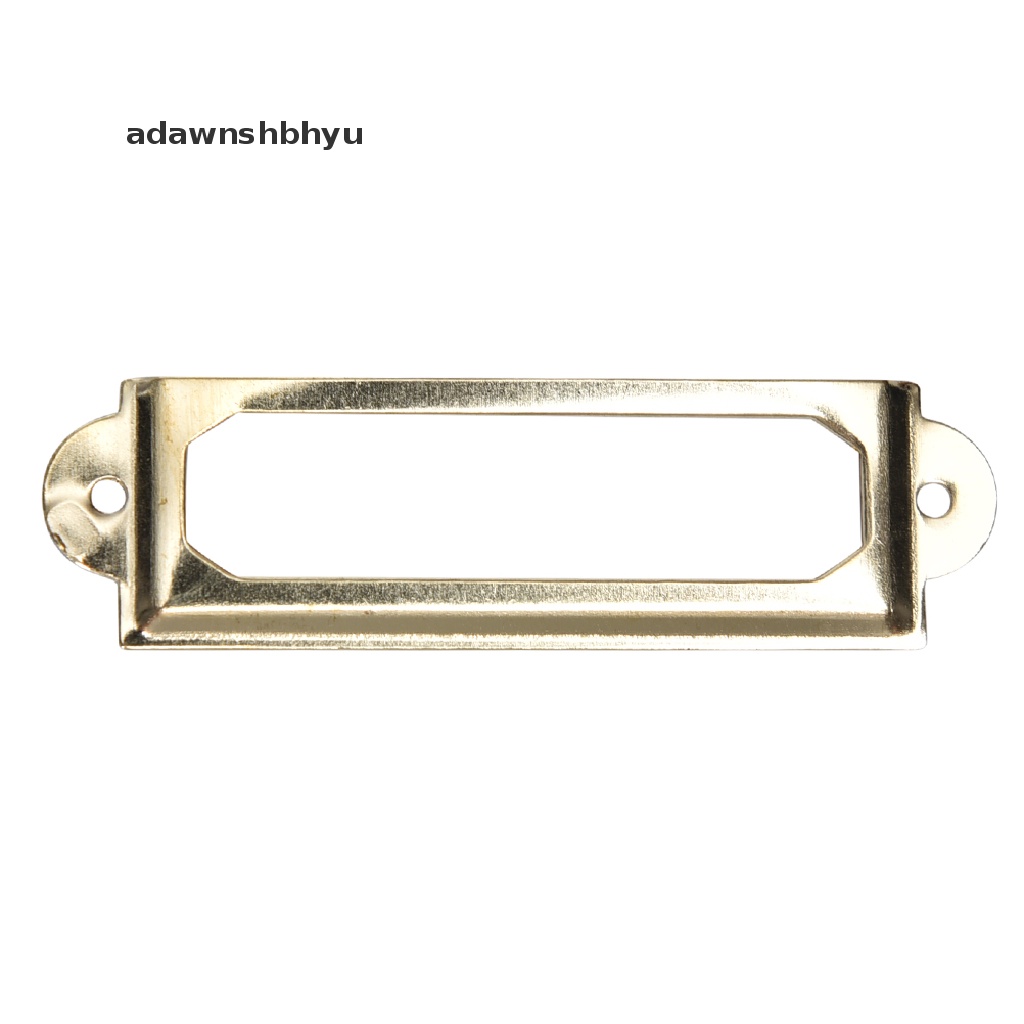 Adawnshbhyu 10pcs Label Laci Pull Holder Frame Kabinet File Nama Kuningan Antik ID