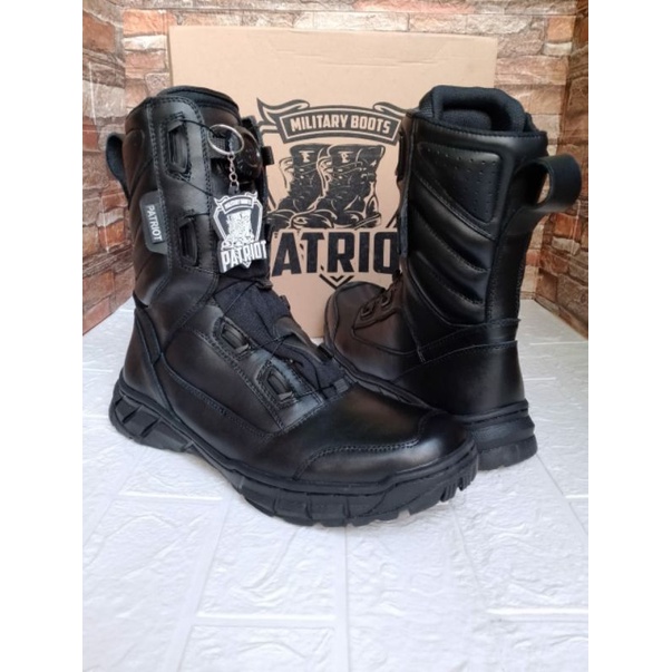 SEPATU PDL TALI PUTAR TERBARU FULL KULIT PDL TALI PUTAR MERK PATRIOT