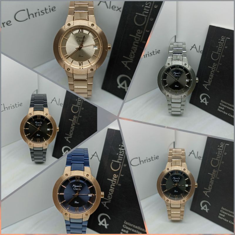 Jam Tangan Wanita Alexandre Christie 2A12 AC2A12 AC 2A12 Tali Besi / Stainless steel