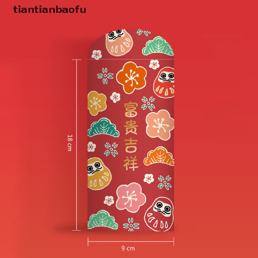 [tiantianbaofu] 1/10pcs 2023festival Tahun Kelinci Cina Hongbao Kartun Amplop Merah Butik
