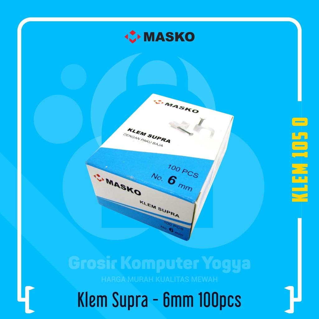 

Masko Klem Supra 6mm 100Pcs Klem Kabel Paku Beton