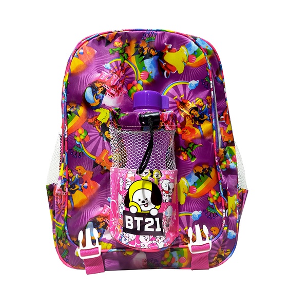 Tas anak Ransel  Perempuan Sekolah TK / SD karakter BT21 FREE BOTOL!!!