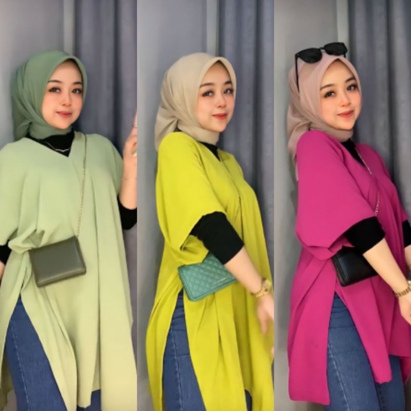 NAGITA LONG SQUARE CRINKLE - NINA LONG SQUARE TUNIK ATASAN