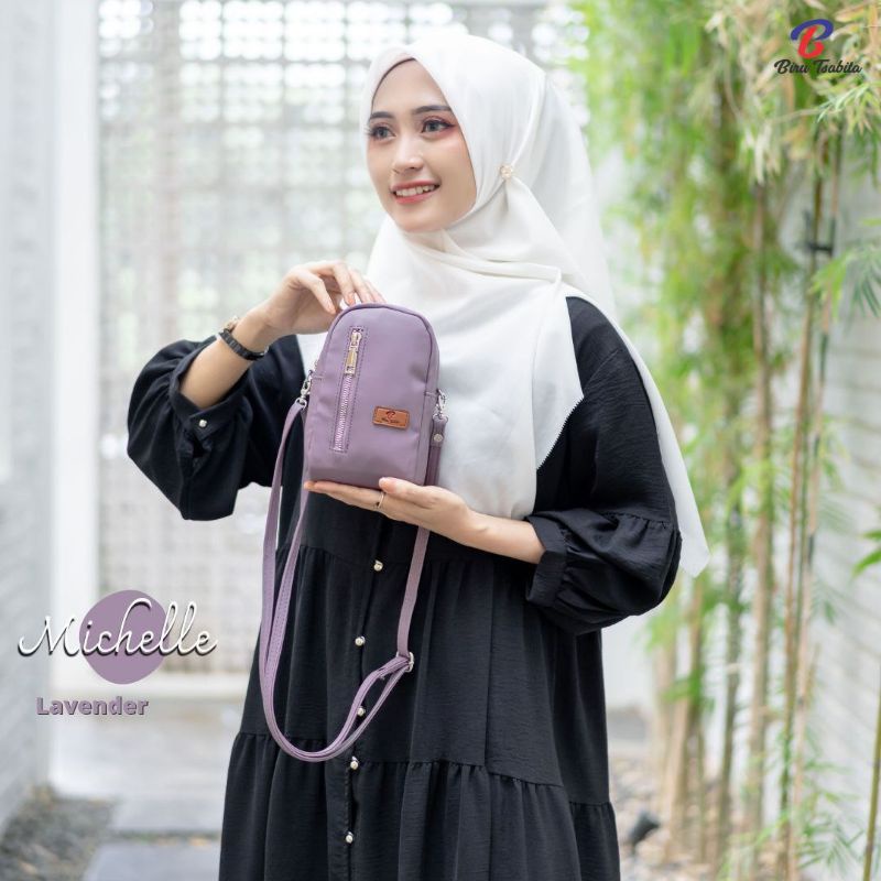 SLINGPHONE MICHELLE BAG BY BIRU TSABITA BAHAN CHOCOLY ANTI AIR PREMIUM WATERPROOF