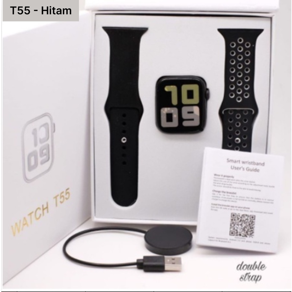Jam Tangan Pintar T55 T500 Smartwatch Bluetooth Full Screen Watch Monitor Detak Jantung Tekanan Darah ganti wallpaper Foto Sendiri