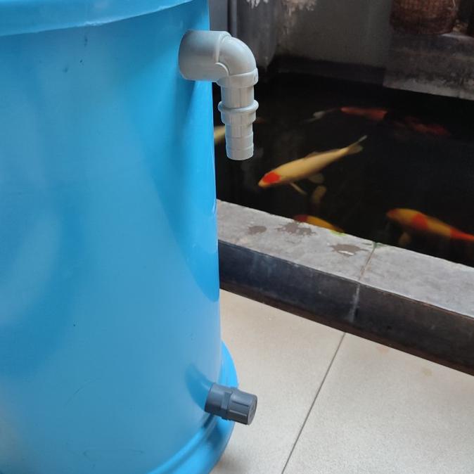 Tabung Tong Bak Filter Kolam Ikan Koi Size S 25X50Cm Bahan Fiber