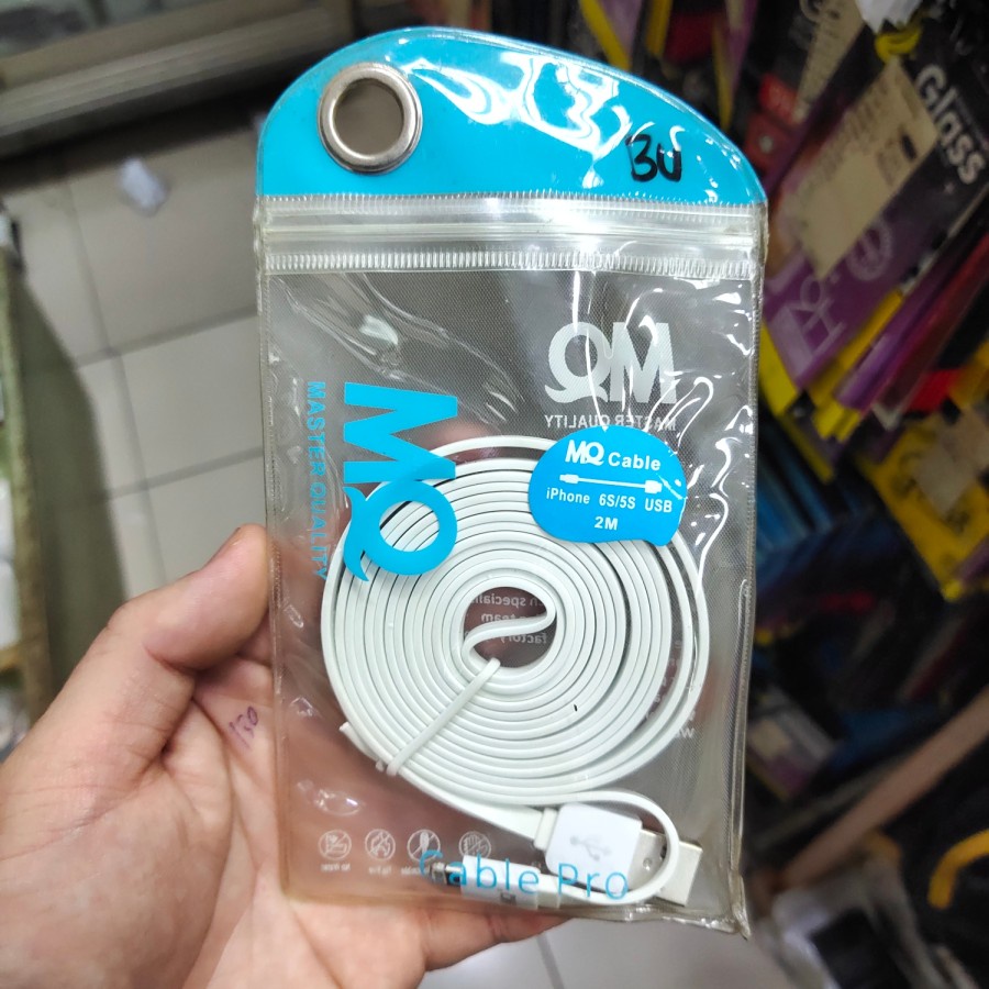 KABEL DATA LIHGTNING MEREK MQ KUALITAS MANTUL MURAH MERIAH