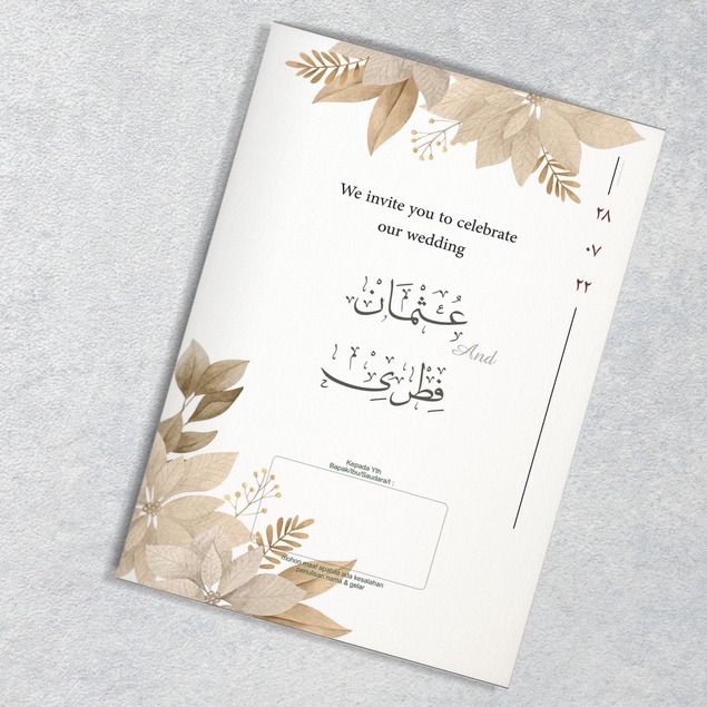 undangan pernikahan unik arab kita kuning vintage rustik elegan jasmin tebal