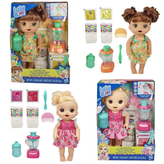 Boneka Baby Alive Magical Mixer Baby Doll Blonde And Brown Original Hasbro
