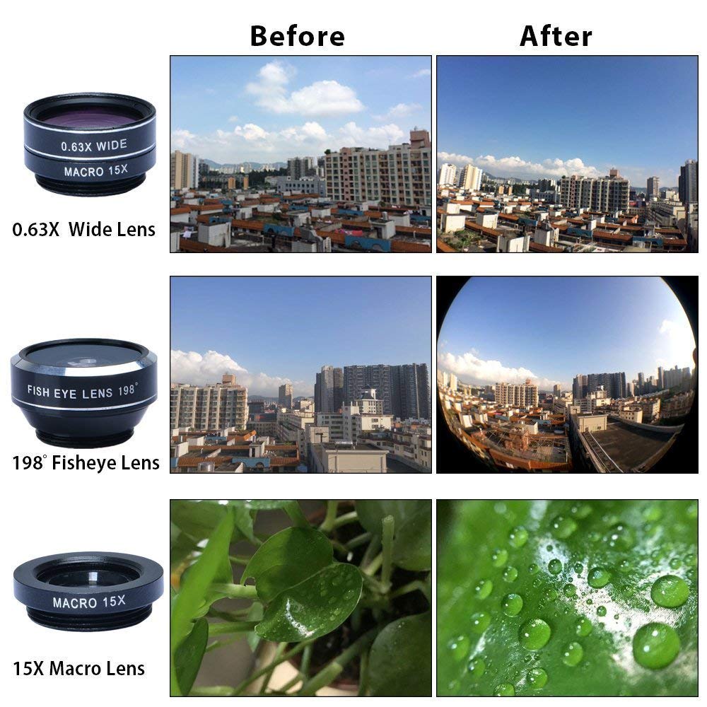 APEXEL 4 in 1 Lensa Fisheye+Macro+Wide+Telephoto+Tripod APL - APL-HS12XDG3ZJ