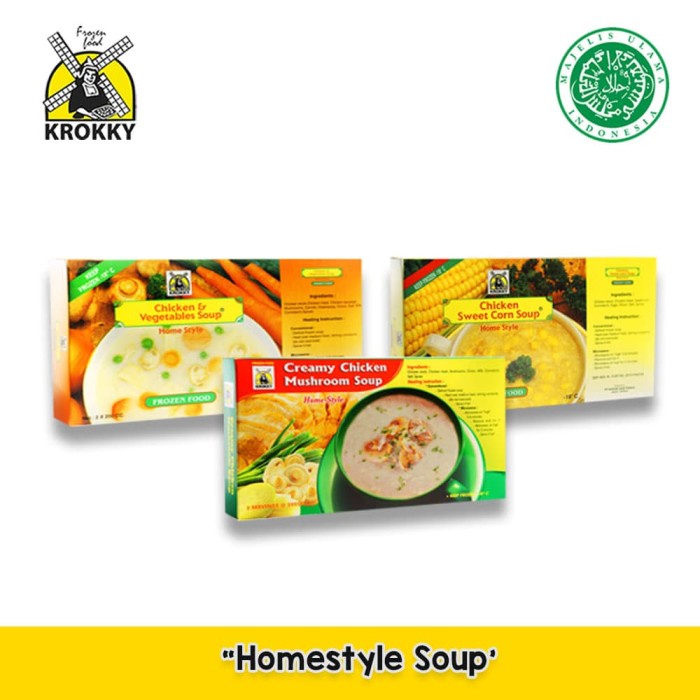 

✿ BISA COD✿ Krokky Frozen Soup -set 3 (Sop Jagung, sop ayam sayur, sop ayam jamur)