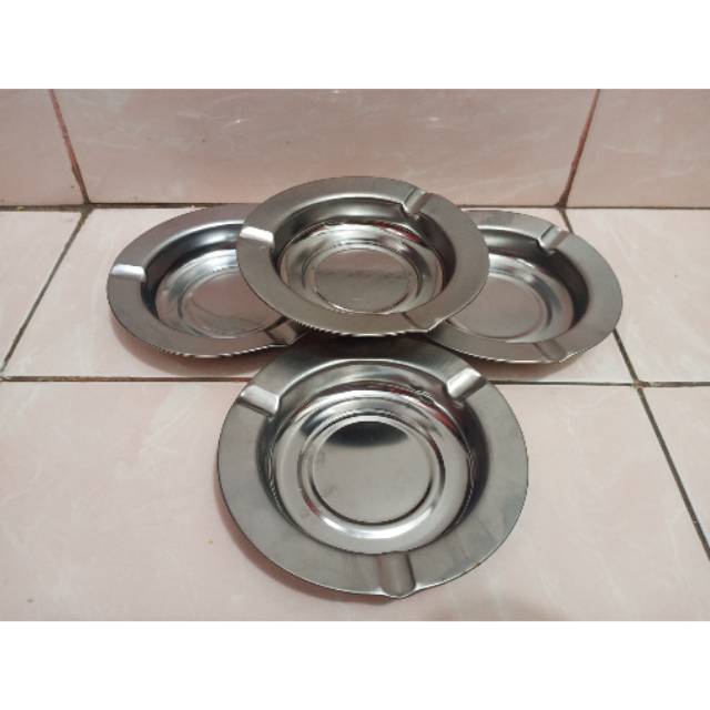 &lt;^ SJA ^&gt; Asbak Stainless / Asbak Bulat Tempat Asbak Seng Bulat