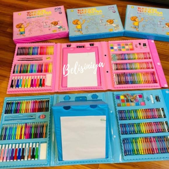 

New Super Mega Art set 208 pcs crayon/set drawing anak 208 pcs