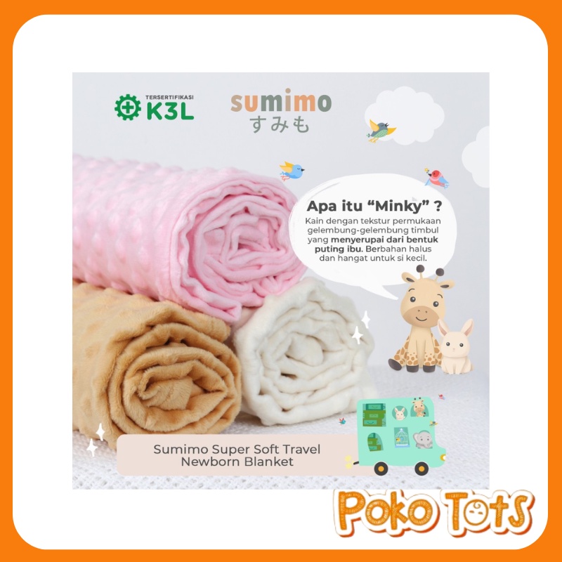 Sumimo Travel Newborn Baby Blanket Super Soft Selimut Anak Sumimo