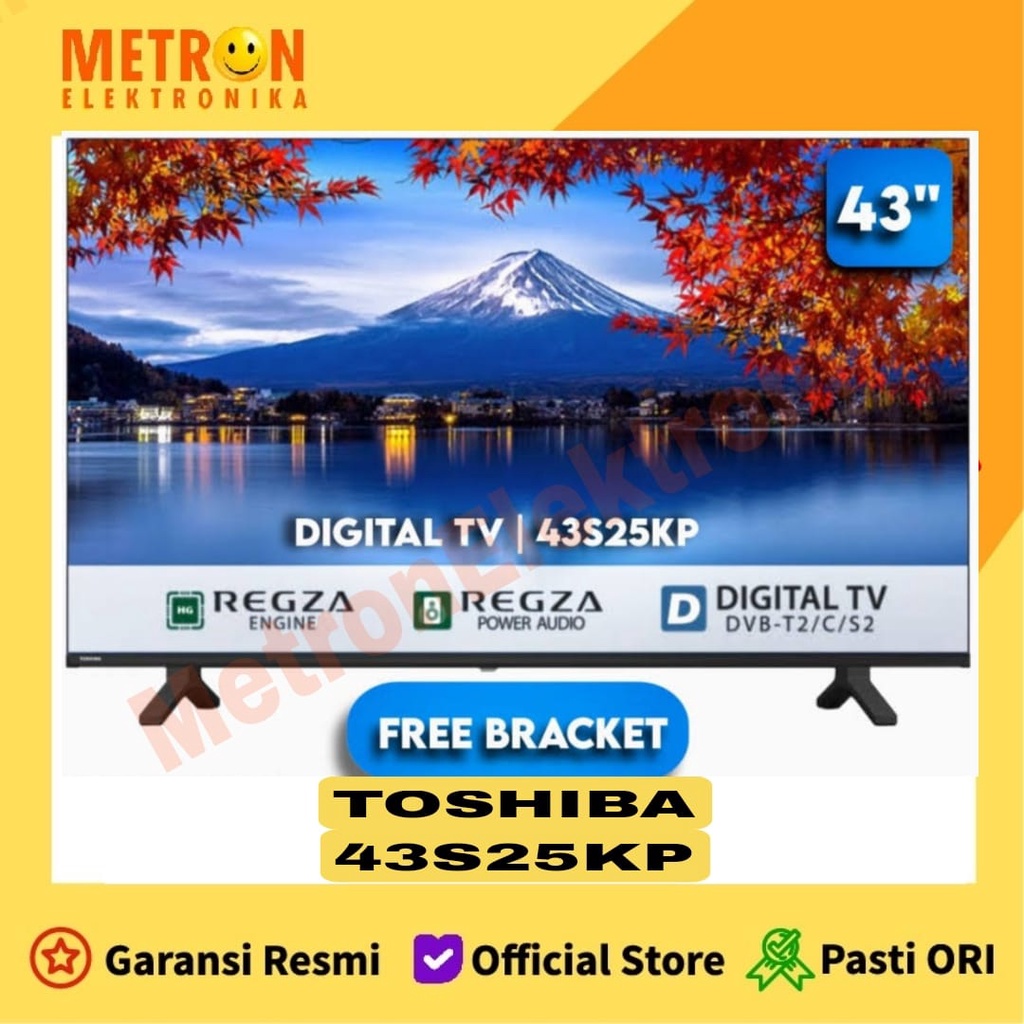 TOSHIBA 43 S 25 KP DIGITAL DVB T2 LED TV FULL HD 43 IN + USB / 43S25KP