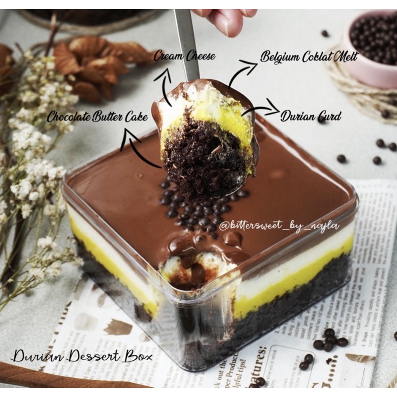 

DURIAN DESSERT BOX BITTERSWEET BY NAJLA ( ready stock )