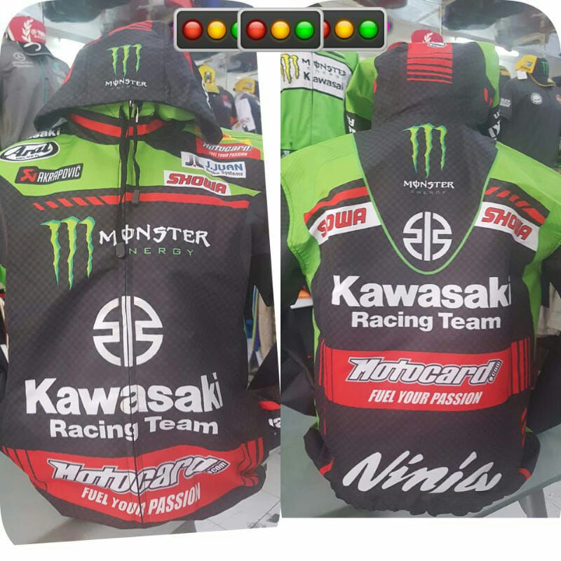 Jaket Kawasaki Racing Team - Ninja 250 fi - MotoGP - WSBK World Super Bike - Monster Energy - Akrapo