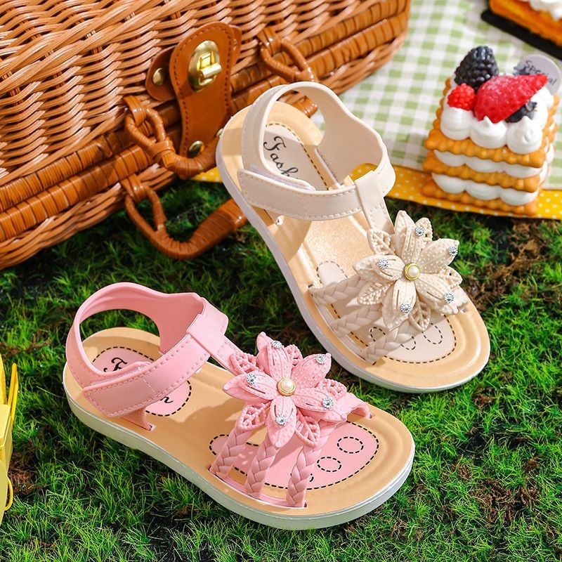 Sandal Jelly Slippers Girls Bunga Matahari Strip 3 Import High Quality RF