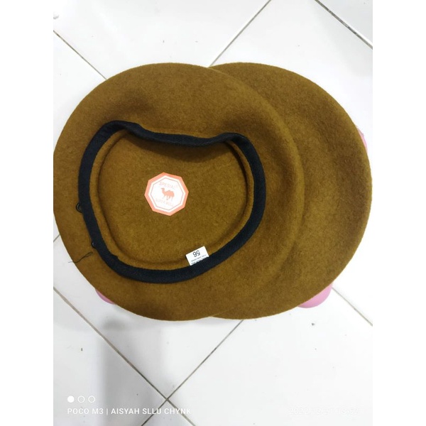 : BARET KEMEL/ BARET TNI/ BARET SUPER WOLL/ BARET  KEMEL COKLAT[