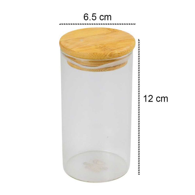 One Two Cups Toples Kaca Penyimpanan Makanan Borosilicate Glass Jar - GH1270 transparan 350ml