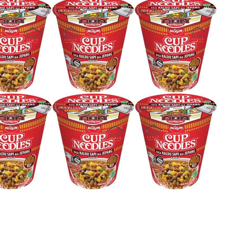 

11.11✔️6CUP Nissin Cup Noodles Beef Mie Instan Kuah Cup Rasa Kaldu Sapi|SQ6