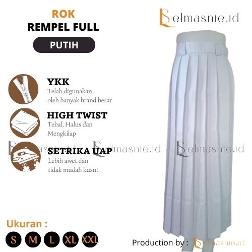 ROK REMPEL ROK SERAGAM REMPEL ROK SERAGAM SMP/MTS ROK SERAGAM PUTIH ROK REMPEL PUTIH