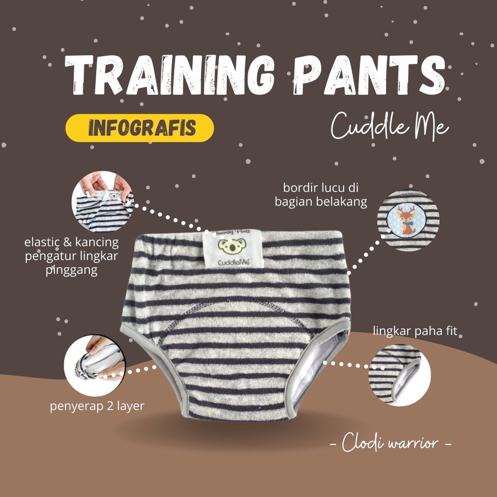 CUDDLE ME Adjustable Training Pants - Celana Anak Toilet Potty Training - celana lepas popok waterproof anti air