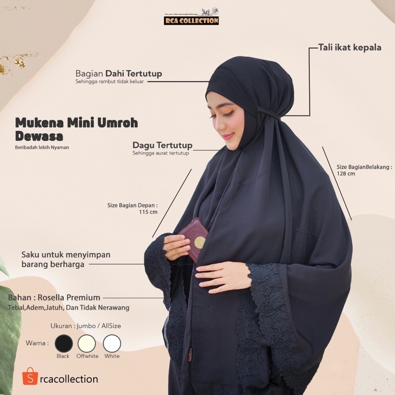 Mukena RCA Collection SAHARA Mukena Mini UMROH