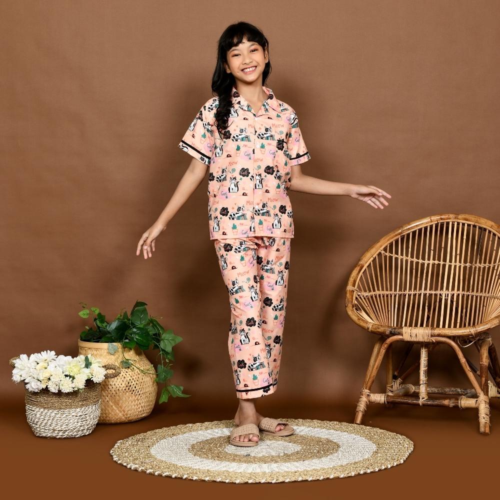 Monalisa Piyama Anak Perempuan 8 - 10 Tahun ( Junior Size 10 ) Motif Karakter