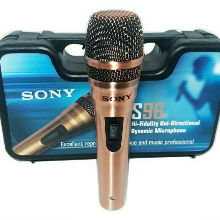 Sony Microphone Kabel S-96 Super Body Besi Plus koper - GOLD suara mantap