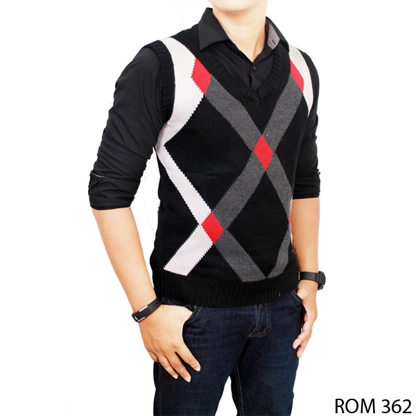 Rompi Casual Pria Rajut Hitam – ROM 448