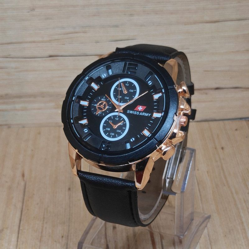 SS.id READY JAM TANGAN PRIA TALI KULIT CHRONO VARIASI.