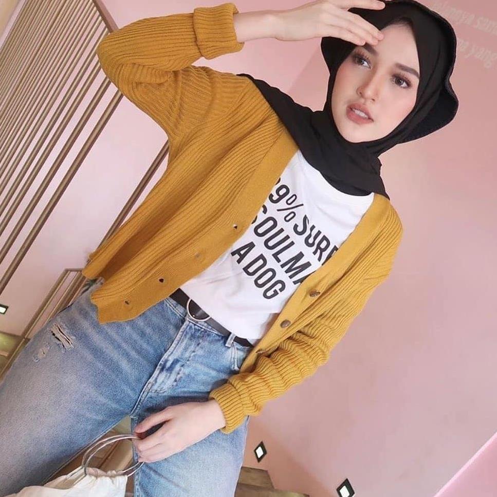 {SLT.21De22n} WILLY CARDIGAN RAJUT - BAJU ATASAN KEMEJA BLOUSE WANITA OVERSIZE BIGSIZE JUMBO BESAR B