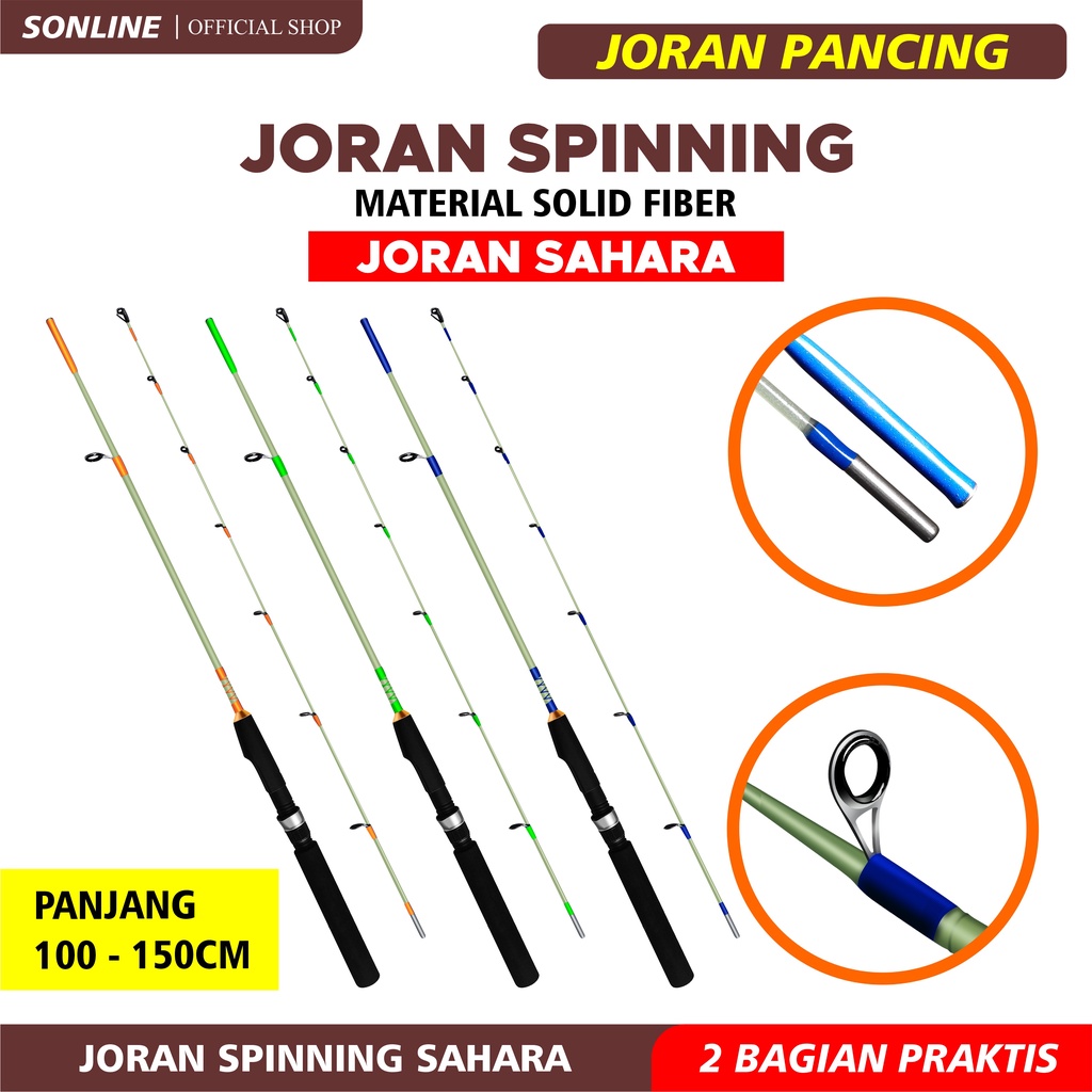 SONLINE- Joran Pancing Model Transparan 1.00m - 1.50m Joran Pancing Bahan Fiber Solid Cocok buat Udang Super Lentur Joran SAHARA