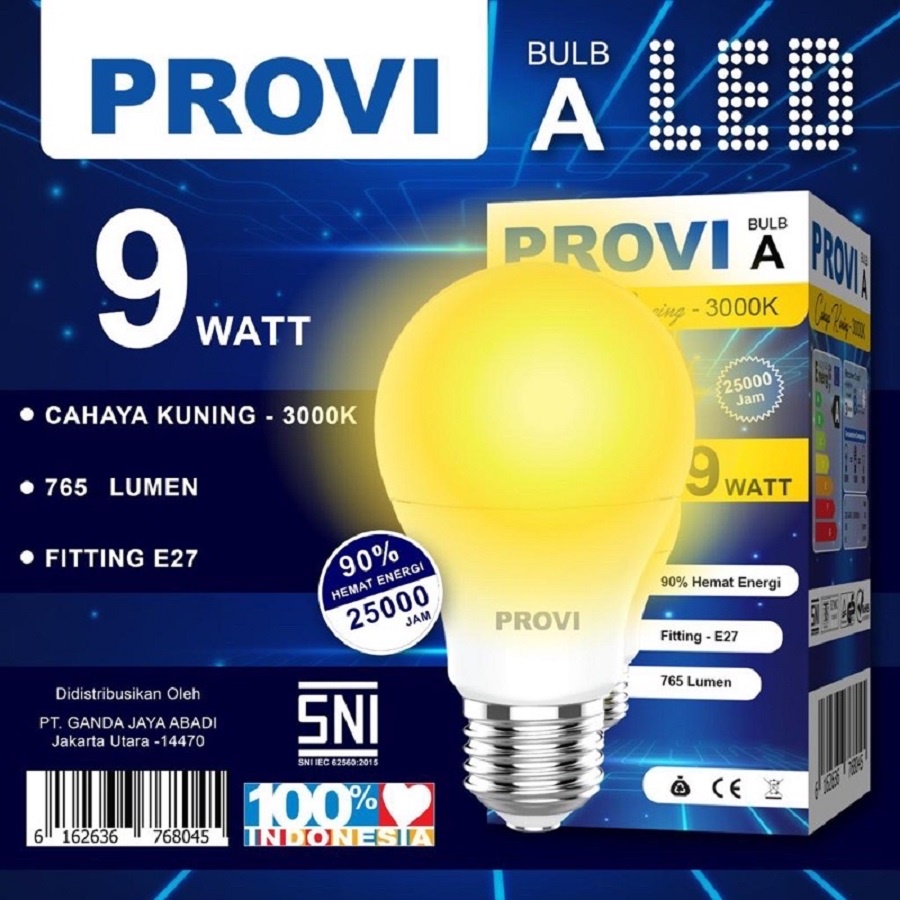 Bohlam Bola Led Lampu Provi Kuning Warm White 9W 9 Watt Lampu Hias Kafe Cafe Outdoor Terang