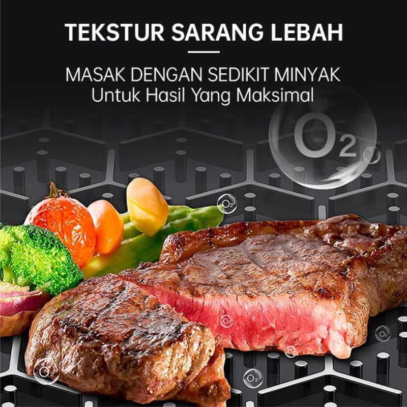 MILIKI SEGERA!! Wajan Enamel Tebal CG-7 Anti Lengket Wajan Penggorengan Stainless stell Frying Pan Wajan Kuali Anti Gores -TERMURAH