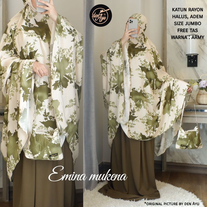 Emina Mukena Katun Rayon Original by Den Ayu