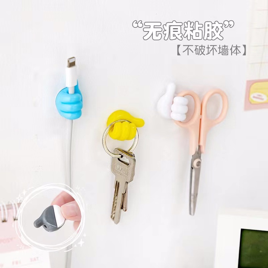 1 /10Pcs Klip Multifungsi Holder Kait Jempol Kawat Organizer Dinding Kait Gantungan Kuat Dinding Holder Untuk Dapur Kamar Mandi New
