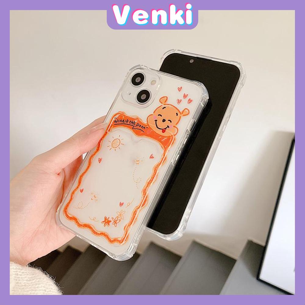 Case iPhone 14 Pro Max Card Holder Case Transparent Simple Case Card Storage Cute Bear Camera Protection Shockproof For iPhone 14 13 12 11 Plus Pro Max 7 Plus X XR