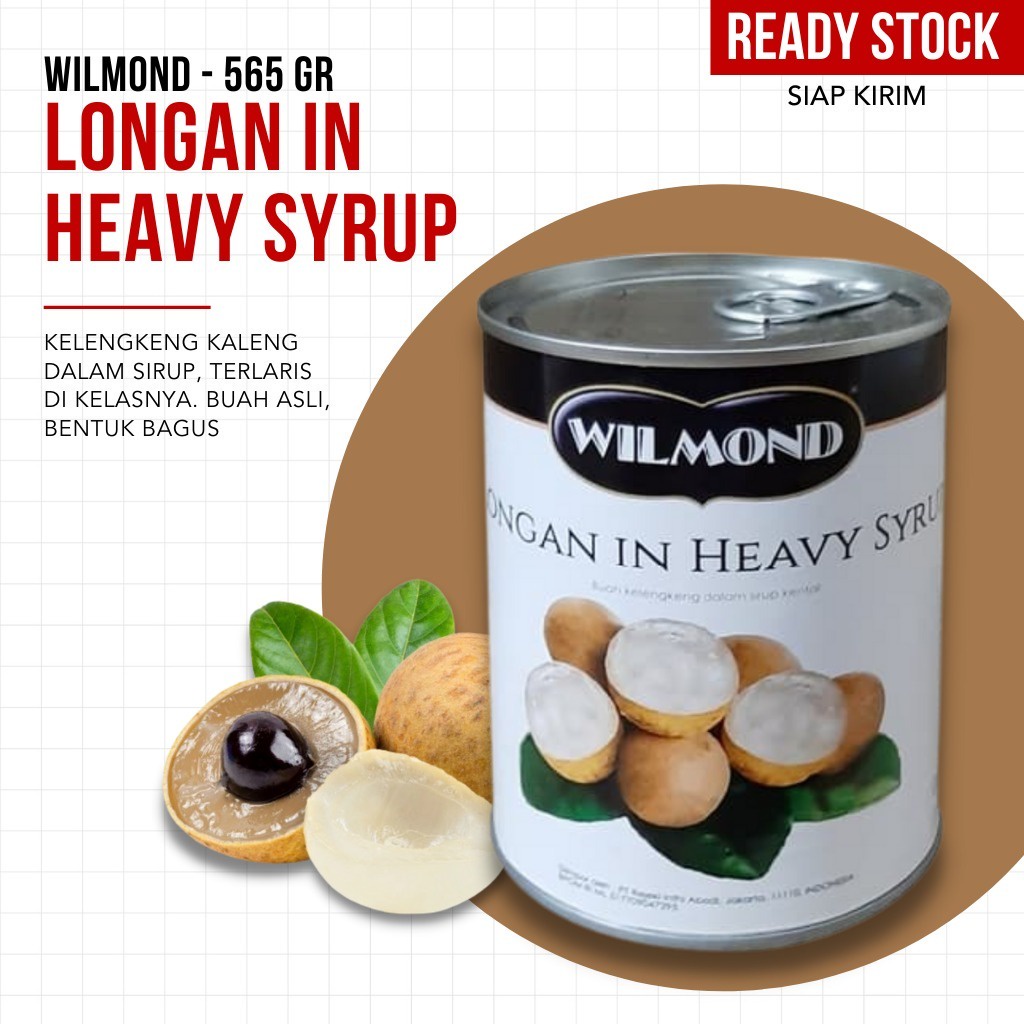 WILMOND - Longan in Heavy Syrup / Kelengkeng Kaleng Wilmond 565 gr - TERMURAH