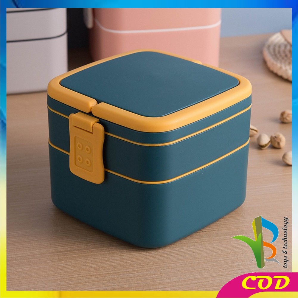 RB-C478 Kotak Makan 2 Tingkat Lunch Box Susun Material Plastik Food Grade Tempat Bekal Makan Double Layer Rantang 2 Tingkat