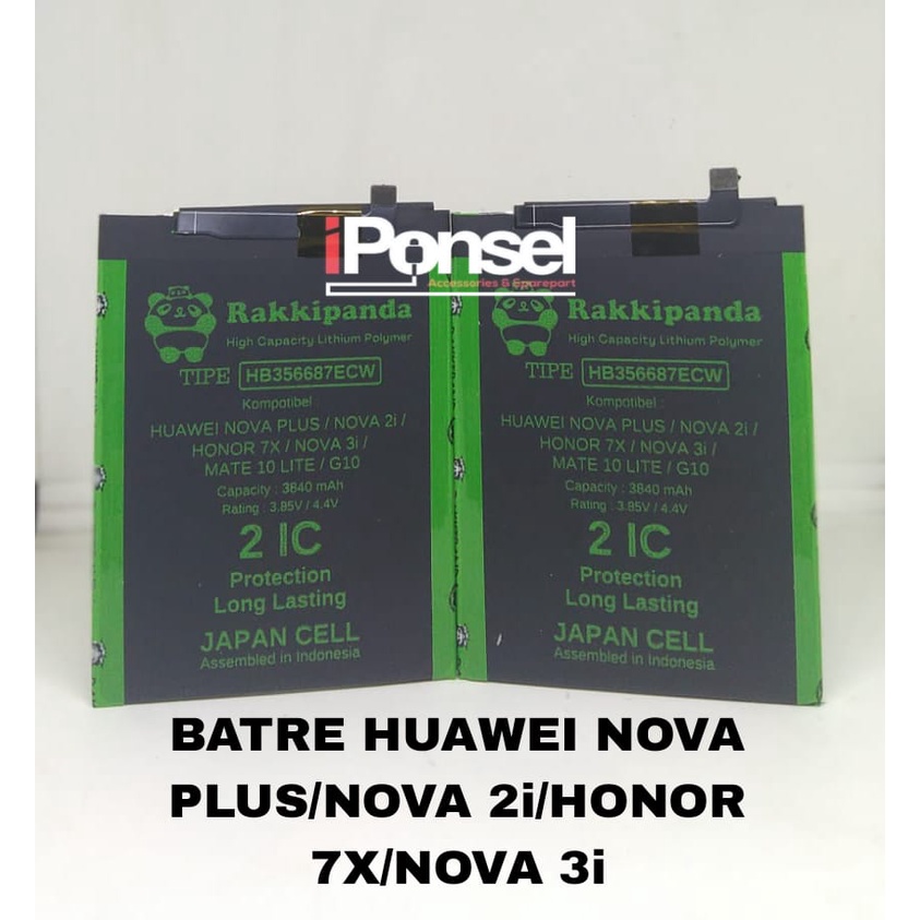 BATERAI RAKKIPANDA HUAWEI PLUS/NOVA 2i/HONOR 7X/NOVA 3i