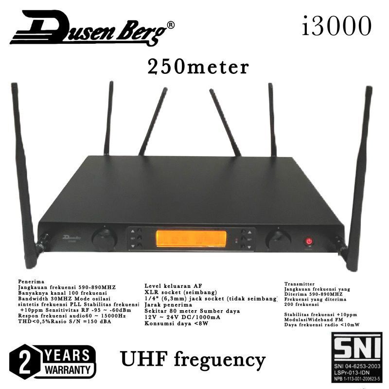 Mic wireless Dusenberg i 3000 original garansi 2tahun