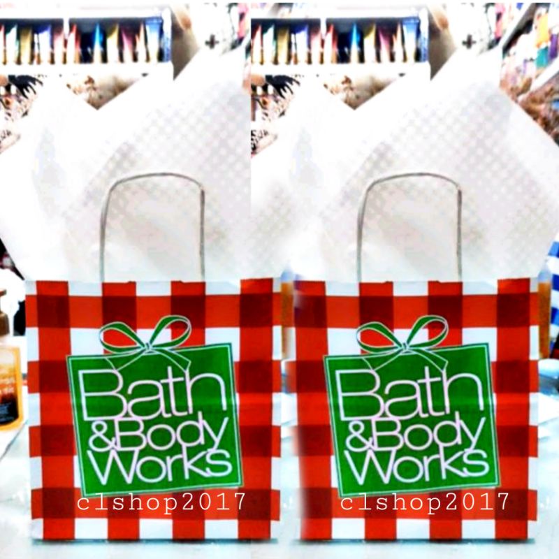 ON SALE!❤BATH &amp; BODY WORKS BBW PAPER BAG KANTONG KERTAS SERBAGUNA KOTAK-KOTAK PUTIH BIRU PROMO SUPER MURAH LEBAY BUNGKUS KERTAS KADO CANTIK UKURAN KECIL SEDANG BESAR LENGKAP KARTU UCAPAN PITA GOODIE BAG BIRTHDAY SESERAHAN ULANG TAHUN BARU NATAL PAPERBAG