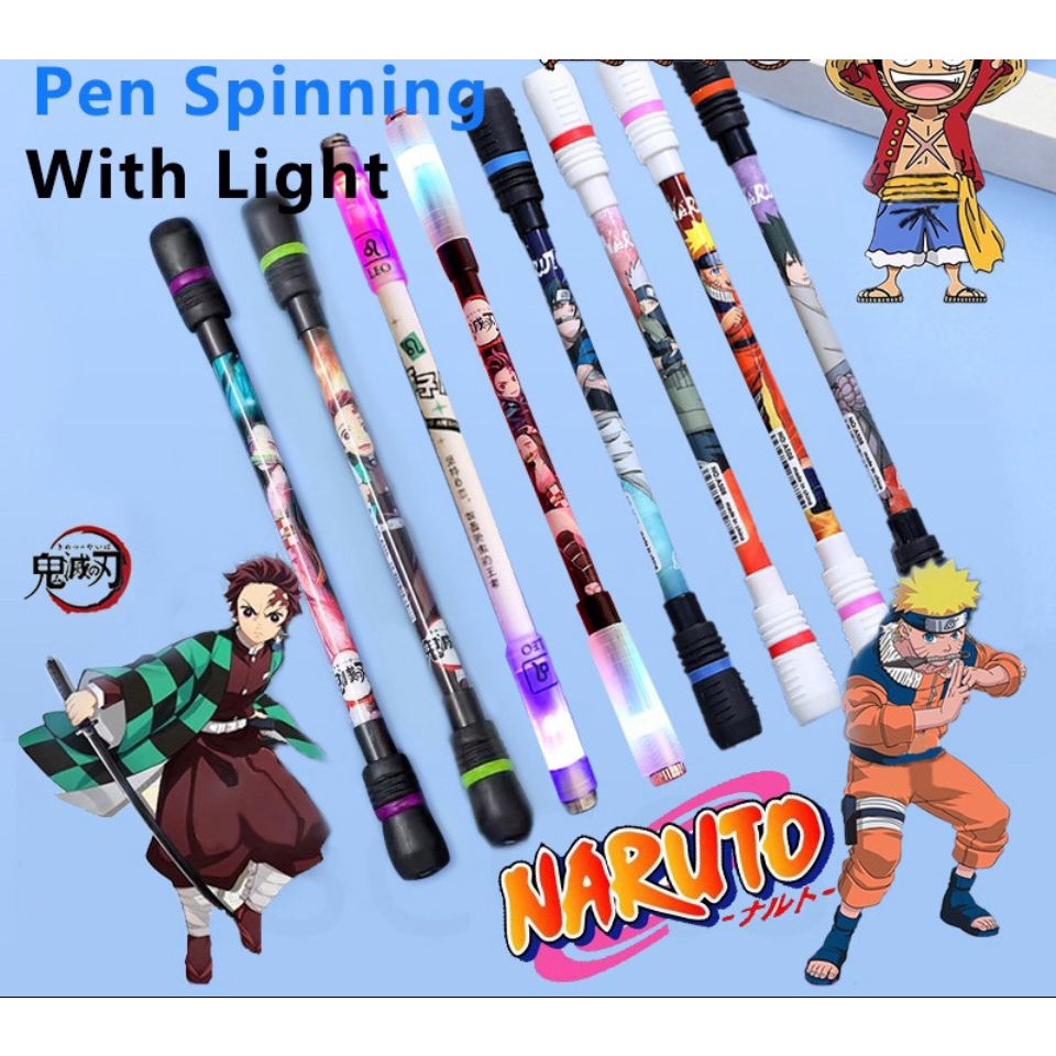 

ic Pulpen Spinning LED Original Anime Spinning Pen Light Balance Pen Oily Pen Fingers Flexible