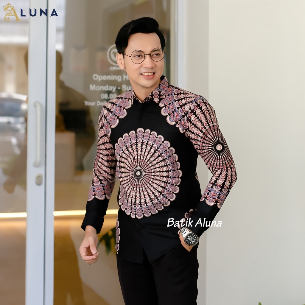 Batik Pria Lengan Panjang Slimfit Atasan Batik Premium Pria Cowok Batik Pekalongan Kekinian Original Modern Seragam Kantor Jumbo SBA 04