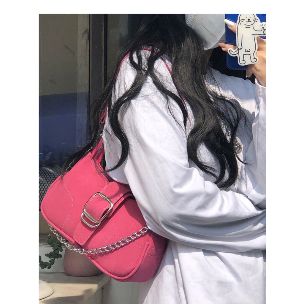 PINK MALL -Tas Ketiak Scrub Vintage Mawar Merah