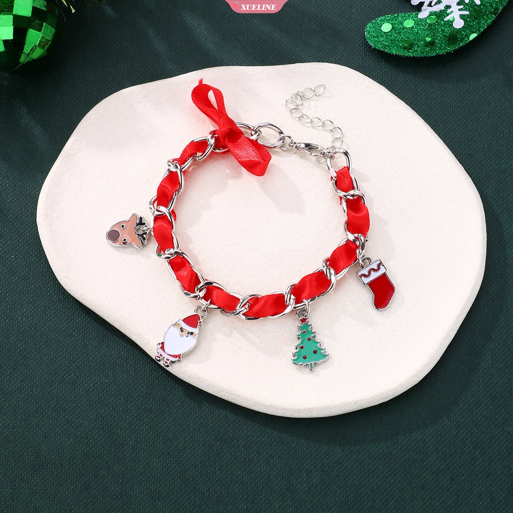 Gelang Pesona Santa Claus Lucu Gelang Pohon Natal Gelang Hadiah Perayaan Terbaik Tahun Baru Gelang fashion [ZXL]