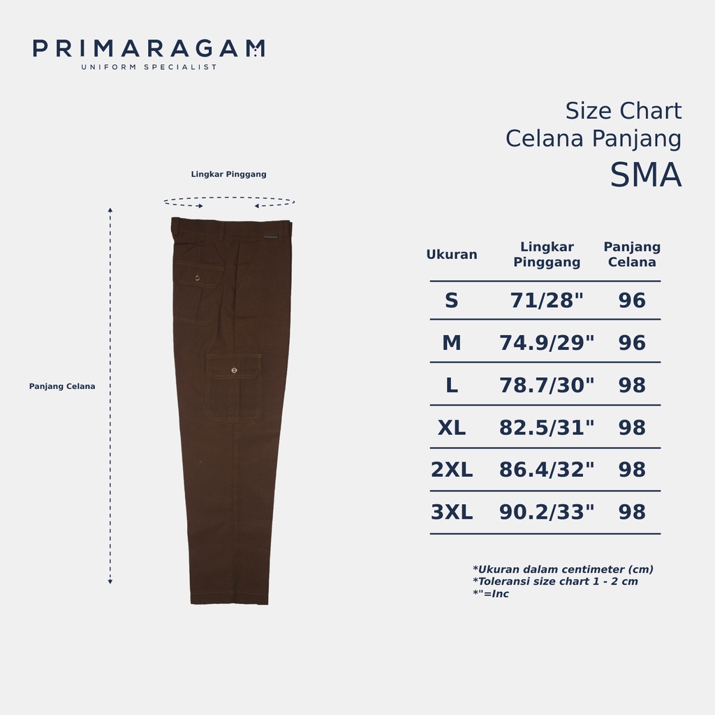 Celana seragam pramuka smp sma smk panjang pdl cargo pdh coklat cokelat pria laki laki cowok putri perempuan wanita cewek